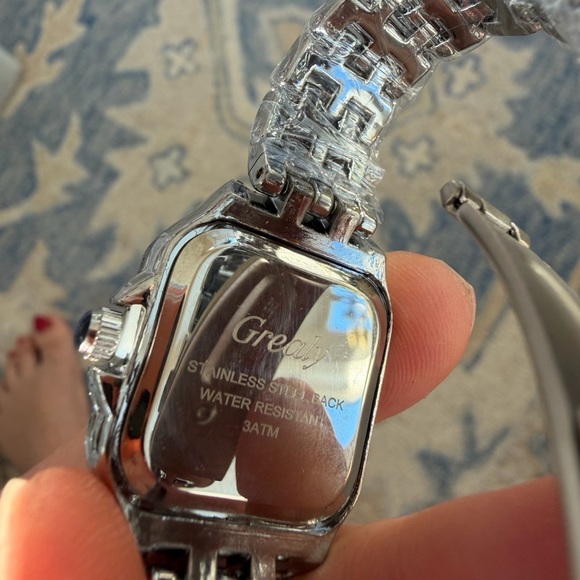 Panthere Classic Rectangle Stainless Steel Silver Watch - Picture 15 of 15